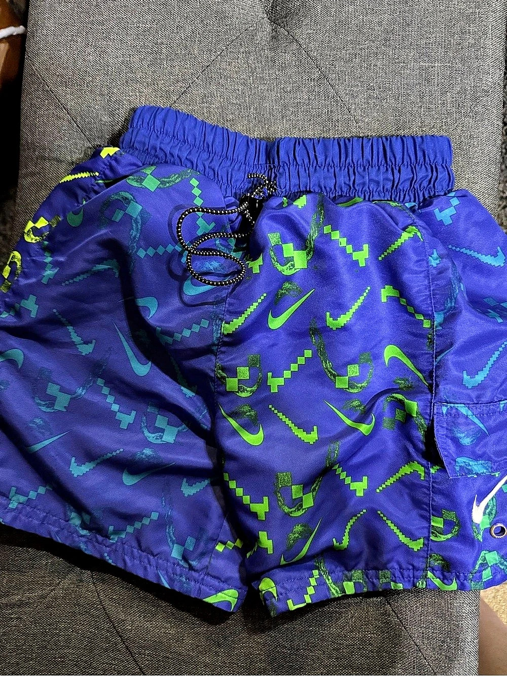 Nike Pixel Swoosh Volley Swim Trunks Purple & Green